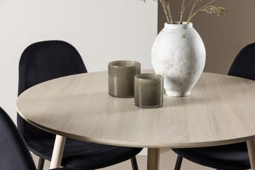 Rund matgrupp Venture Home Svart Ljust trä 4st - Huonekalut - Pöytä & ruokailuryhmä - Ruokailuryhmä