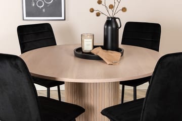 Rund matgrupp Venture Home Svart Ljust trä 4st - Huonekalut - Pöytä & ruokailuryhmä - Ruokailuryhmä