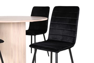 Rund matgrupp Venture Home Svart Ljust trä 4st - Huonekalut - Pöytä & ruokailuryhmä - Ruokailuryhmä