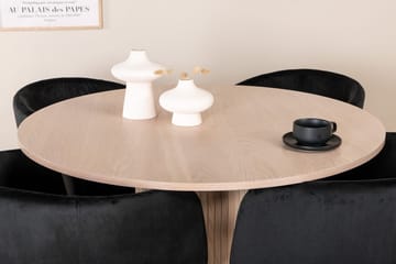 Rund matgrupp Venture Home Svart Ljust trä 4st - Huonekalut - Pöytä & ruokailuryhmä - Ruokailuryhmä