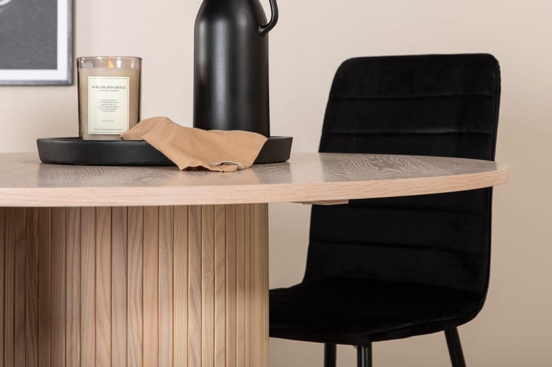 Rund matgrupp Venture Home Svart Ljust trä 4st - Huonekalut - Pöytä & ruokailuryhmä - Ruokailuryhmä
