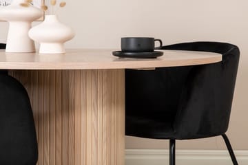 Rund matgrupp Venture Home Svart Ljust trä 4st - Huonekalut - Pöytä & ruokailuryhmä - Ruokailuryhmä