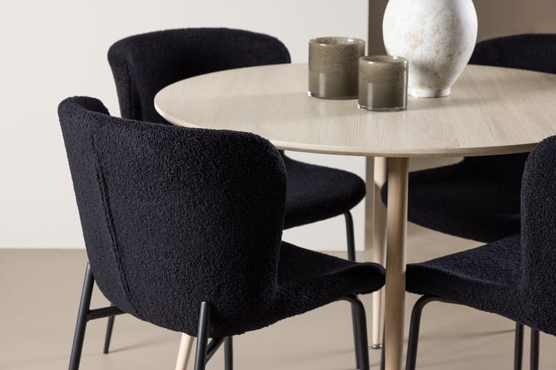 Rund matgrupp Venture Home Svart Natur 4st