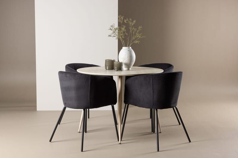 Rund matgrupp Venture Home Svart Natur 4st