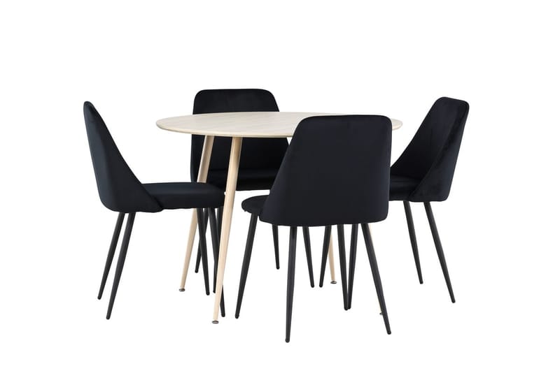 Rund matgrupp Venture Home Svart Natur 4st