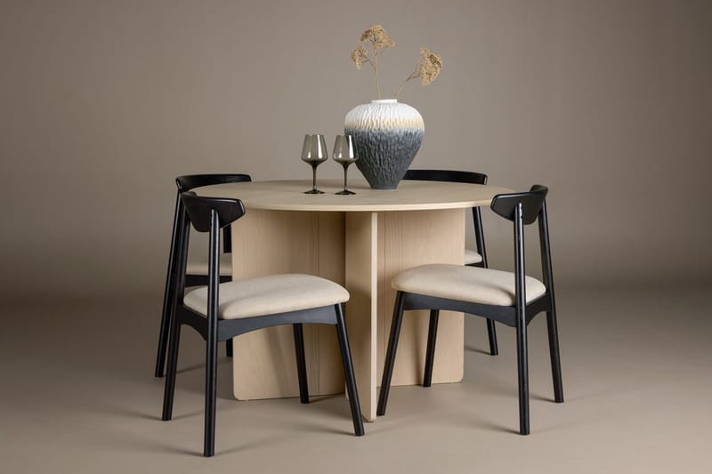 Rund matgrupp Venture Home Svart Natur 4st