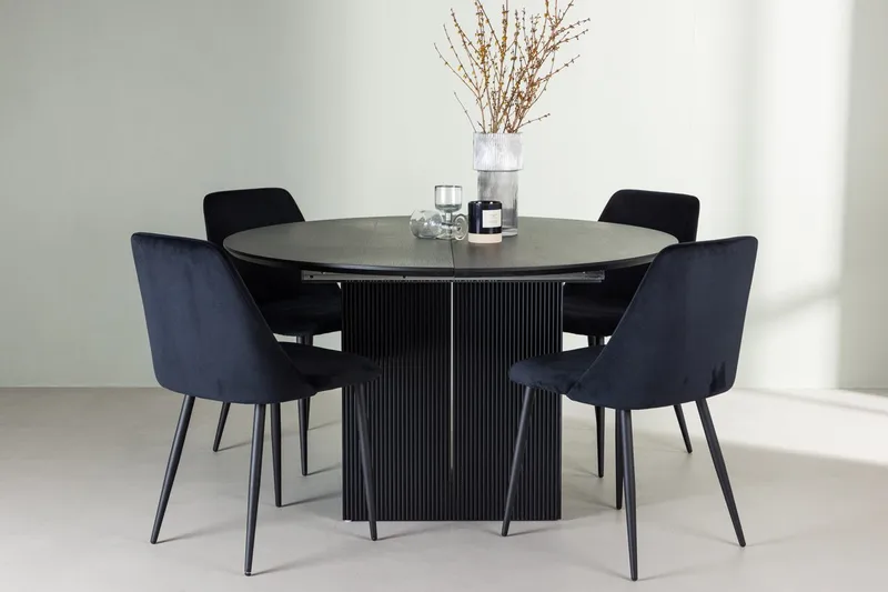 Rund matgrupp Venture Home Svart Svart 4st