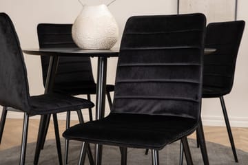 Rund matgrupp Venture Home Svart Svart 4st - Huonekalut - Pöytä & ruokailuryhmä - Ruokailuryhmä