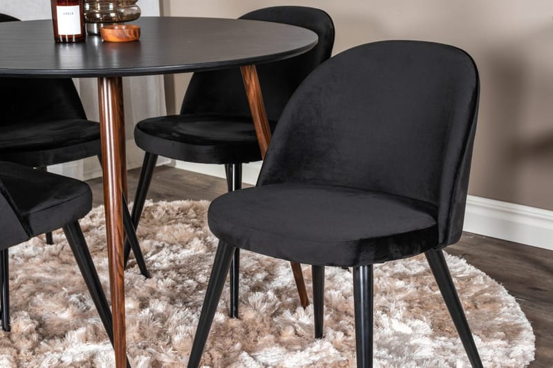 Rund matgrupp Venture Home Svart Svart 4st - Huonekalut - Pöytä & ruokailuryhmä - Ruokailuryhmä