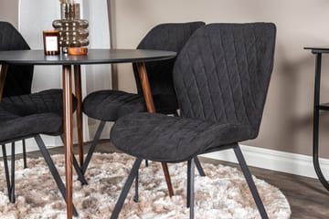 Rund matgrupp Venture Home Svart Svart 4st - Huonekalut - Pöytä & ruokailuryhmä - Ruokailuryhmä