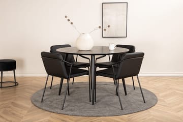Rund matgrupp Venture Home Svart Svart 4st - Huonekalut - Pöytä & ruokailuryhmä - Ruokailuryhmä
