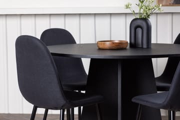 Rund matgrupp Venture Home Svart Svart 4st - Huonekalut - Pöytä & ruokailuryhmä - Ruokailuryhmä