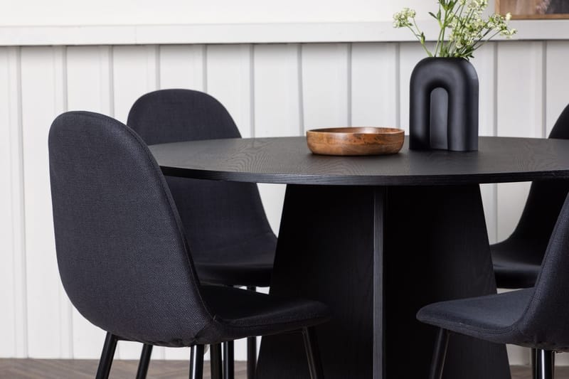 Rund matgrupp Venture Home Svart Svart 4st - Huonekalut - Pöytä & ruokailuryhmä - Ruokailuryhmä