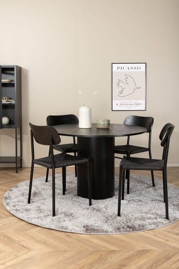 Rund matgrupp Venture Home Svart Svart 4st - Huonekalut - Pöytä & ruokailuryhmä - Ruokailuryhmä