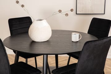 Rund matgrupp Venture Home Svart Svart 4st - Huonekalut - Pöytä & ruokailuryhmä - Ruokailuryhmä