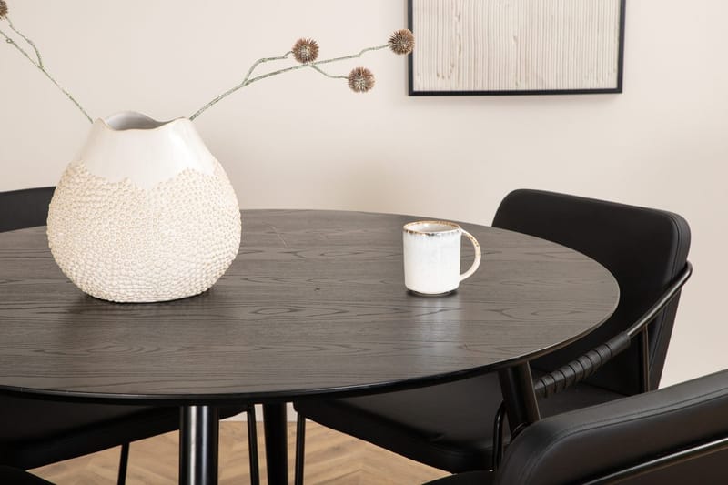 Rund matgrupp Venture Home Svart Svart 4st - Huonekalut - Pöytä & ruokailuryhmä - Ruokailuryhmä