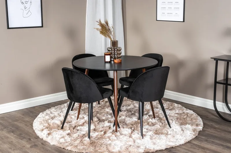 Rund matgrupp Venture Home Svart Svart 4st