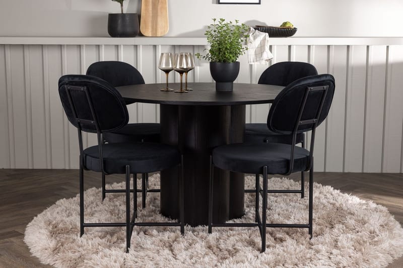 Rund matgrupp Venture Home Svart Svart 4st