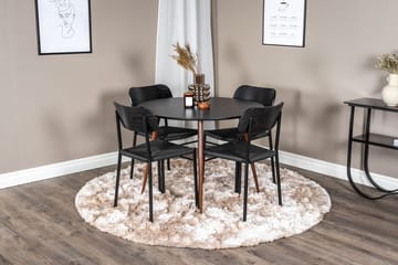 Rund matgrupp Venture Home Svart Svart 4st - Huonekalut - Pöytä & ruokailuryhmä - Ruokailuryhmä