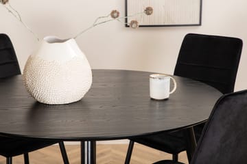 Rund matgrupp Venture Home Svart Svart 4st - Huonekalut - Pöytä & ruokailuryhmä - Ruokailuryhmä
