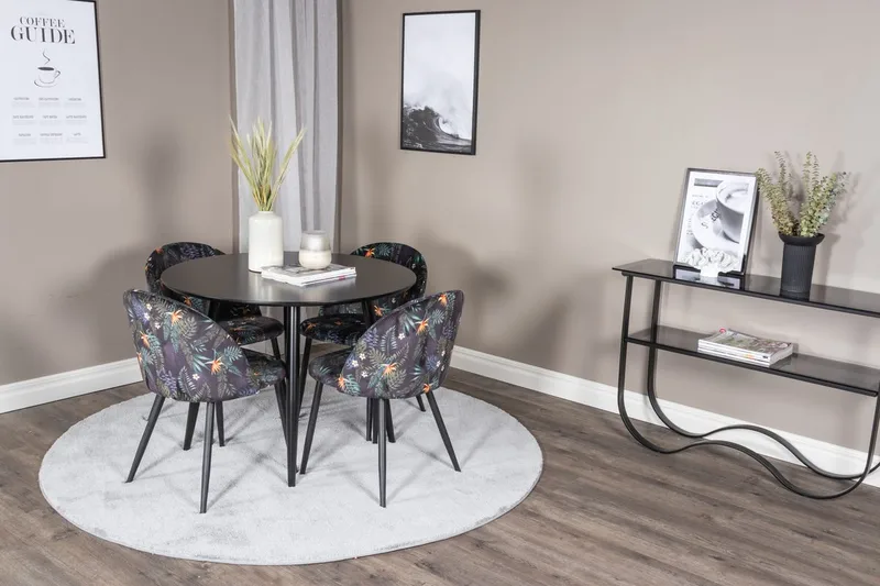 Rund matgrupp Venture Home Svart Svart 4st