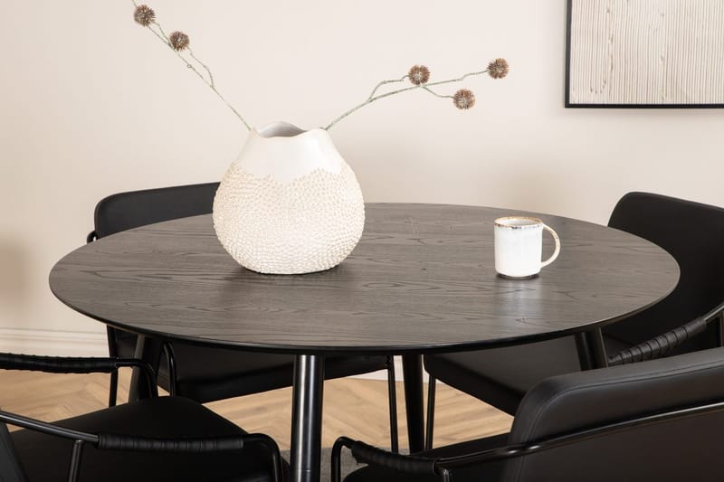 Rund matgrupp Venture Home Svart Svart 4st - Huonekalut - Pöytä & ruokailuryhmä - Ruokailuryhmä