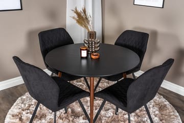 Rund matgrupp Venture Home Svart Svart 4st - Huonekalut - Pöytä & ruokailuryhmä - Ruokailuryhmä