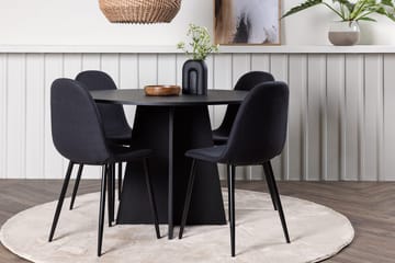 Rund matgrupp Venture Home Svart Svart 4st - Huonekalut - Pöytä & ruokailuryhmä - Ruokailuryhmä