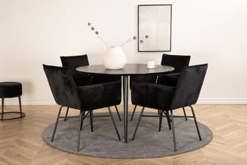 Rund matgrupp Venture Home Svart Svart 4st - Huonekalut - Pöytä & ruokailuryhmä - Ruokailuryhmä
