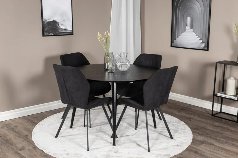 Rund matgrupp Venture Home Svart Svart 4st