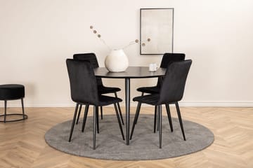 Rund matgrupp Venture Home Svart Svart 4st - Huonekalut - Pöytä & ruokailuryhmä - Ruokailuryhmä