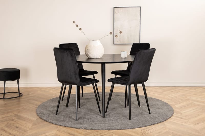 Rund matgrupp Venture Home Svart Svart 4st