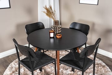 Rund matgrupp Venture Home Svart Svart 4st - Huonekalut - Pöytä & ruokailuryhmä - Ruokailuryhmä