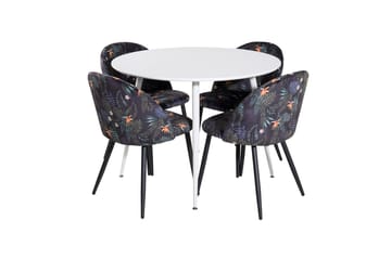 Rund matgrupp Venture Home Svart Vit 4st - Huonekalut - Pöytä & ruokailuryhmä - Ruokailuryhmä