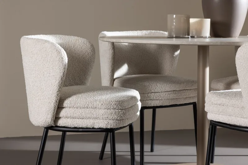 Rund matgrupp Venture Home Vit Beige 4st - Huonekalut - Pöytä & ruokailuryhmä - Ruokailuryhmä