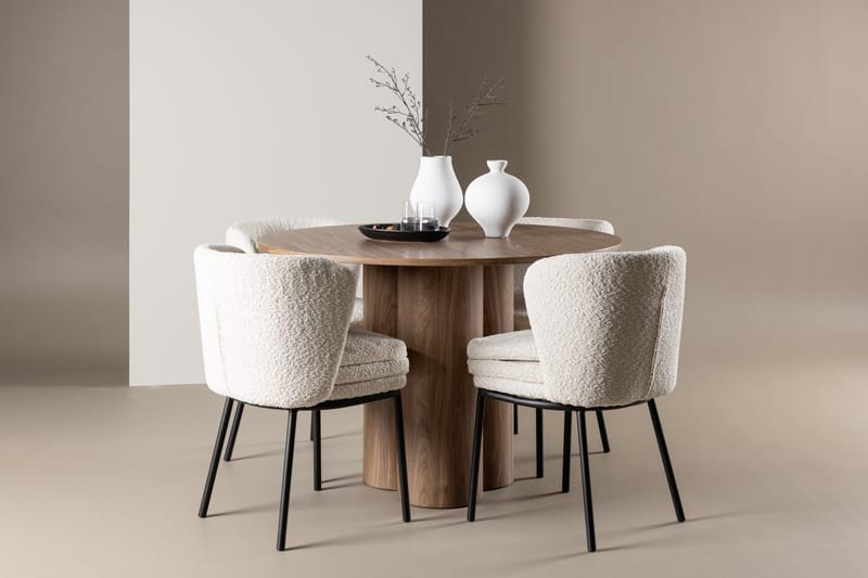 Rund matgrupp Venture Home Vit Natur 4st