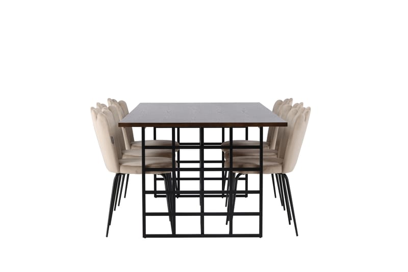 Ruokailuryhmä Achimenes 220 cm Suorakulmainen 6 Limhamn Tuolia - Beige - Huonekalut - Pöytä & ruokailuryhmä - Ruokailuryhmä