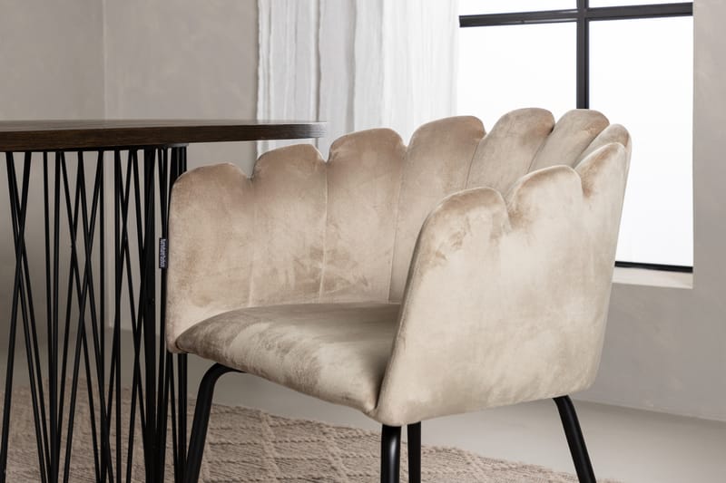 Ruokailuryhmä Alismo 220 cm Soikea 4 Limhamn Tuolia - Beige - Huonekalut - Pöytä & ruokailuryhmä - Ruokailuryhmä