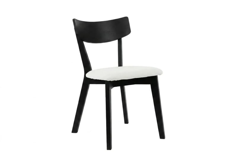 Alma-ruokailuryhmä 220 cm suorakaiteen muotoinen, musta, 6 Amelia-ruokatuolia istuintyynyllä - Musta / beige - Huonekalut - Pöytä & ruokailuryhmä - Ruokailuryhmä