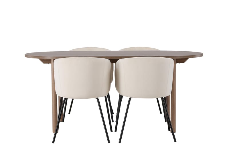Ruokailuryhmä Andy 180 cm Soikea 4 Berit Tuolia, Beige