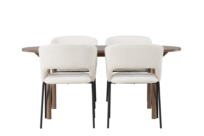 Ruokailuryhmä Andy 180 cm Soikea 4 Day Tuolia, Musta