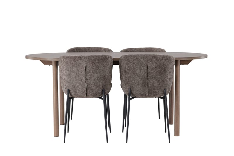 Ruokailuryhmä Andy 180 cm Soikea 4 Modesto Tuolia, Musta