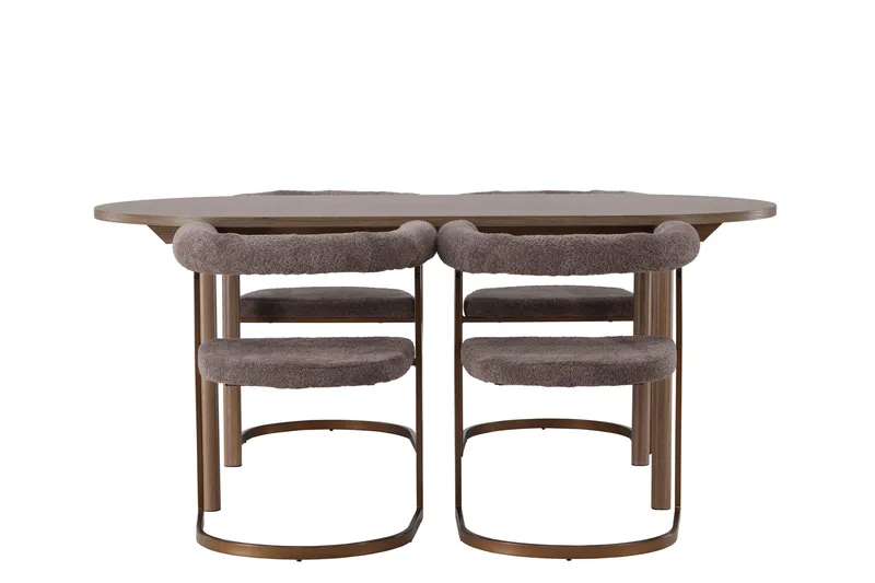 Ruokailuryhmä Andy 180 cm Soikea 4 Morning Tuolia, Ruskea