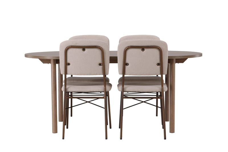 Ruokailuryhmä Andy 180 cm Soikea 4 Seda Tuolia, Beige