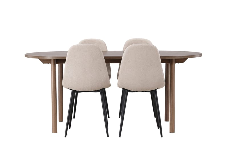 Ruokailuryhmä Andy 180 cm Soikea 4 Polar Tuolia, Beige