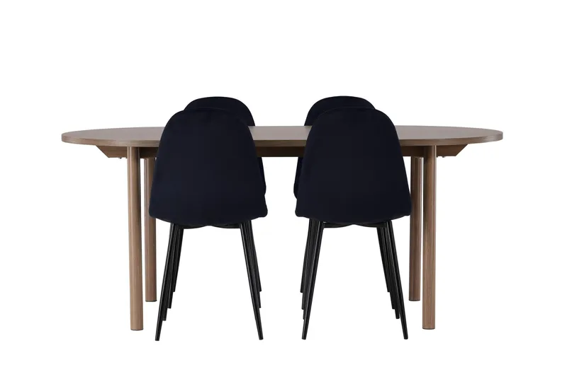 Ruokailuryhmä Andy 180 cm Soikea 4 Polar Tuolia, Musta