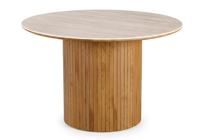 Arvo-ruokailuryhmä, pyöreä 120 cm, tammi, 4 Ronja-ruokapöydän tuolia - Tammi/tammi - Huonekalut - Pöytä & ruokailuryhmä - Ruokailuryhmä