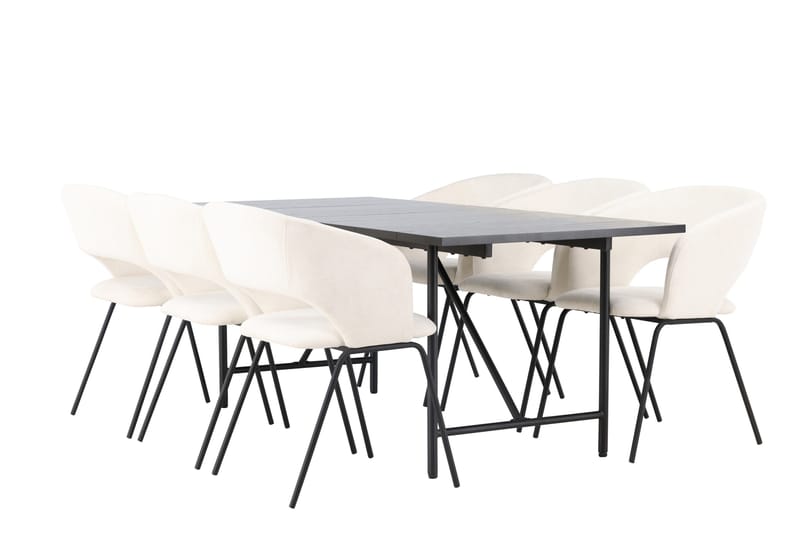 Ruokailuryhmä Astrid 200 cm Suorakulmainen 6 Day Tuolia - Musta - Huonekalut - Pöytä & ruokailuryhmä - Ruokailuryhmä