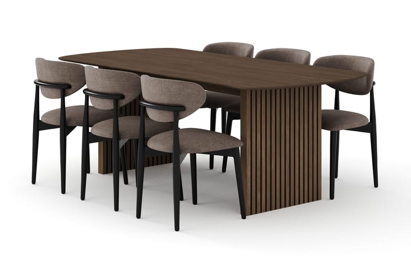 Ruokailuryhmä Bark Richeto Molly-tuoleilla Musta - Huonekalut - Pöytä & ruokailuryhmä - Ruokailuryhmä