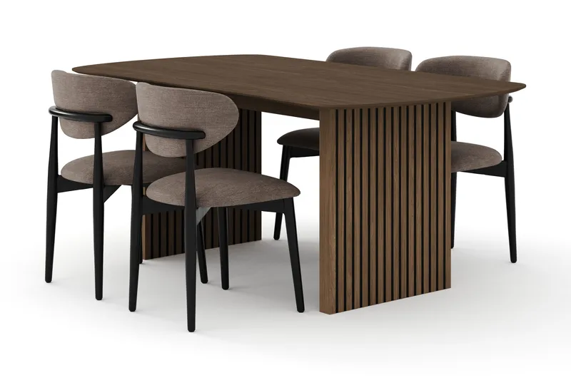 Ruokailuryhmä Bark Richeto Molly-tuoleilla Musta - Huonekalut - Pöytä & ruokailuryhmä - Ruokailuryhmä